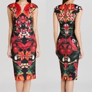 NWT TED BAKER •Rare• Bismii Tropical Toucan Midi Dress Ted Sz 4 - US 10